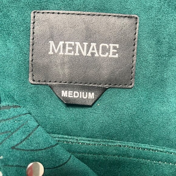 MENACE Green Laser Engraved Suede Jacket Medium - Picture 5 of 7